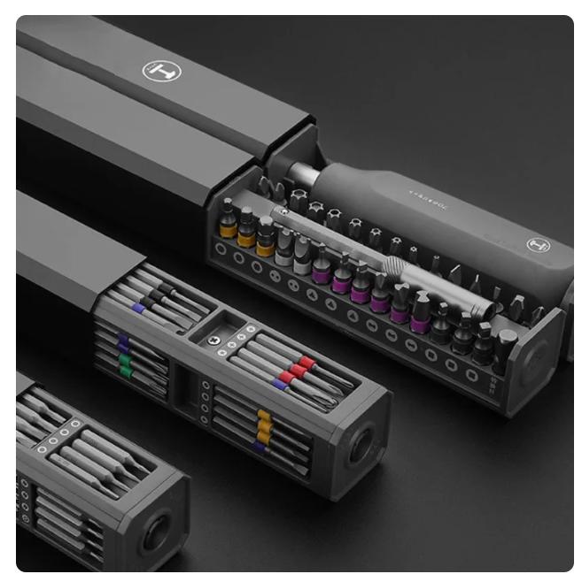 Набор отверток xiaomi mijia, 2024, 44 прецизионных магнитных биты, набор съемных отверток, мини-ручные инструменты для ремонта смартфонов на ПК