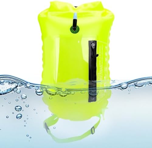 2-in-1 20L Swim Buoy Adult Swim Training Float Open Water Safety Tow Float for Swimmers Triathletes Kayakers Beginners