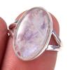 Кольцо из стерлингового серебра 925 пробы с натуральным радужным лунным камнем ручной работы S.7 L0l78