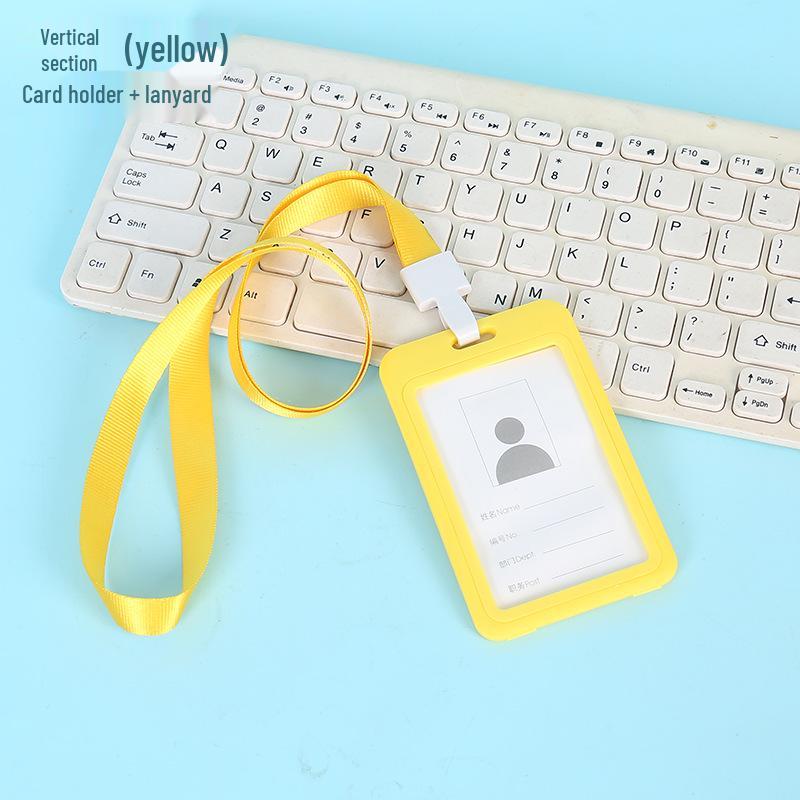 Двусторонний прозрачный горизонтальный держатель для ID-карты с ремешком