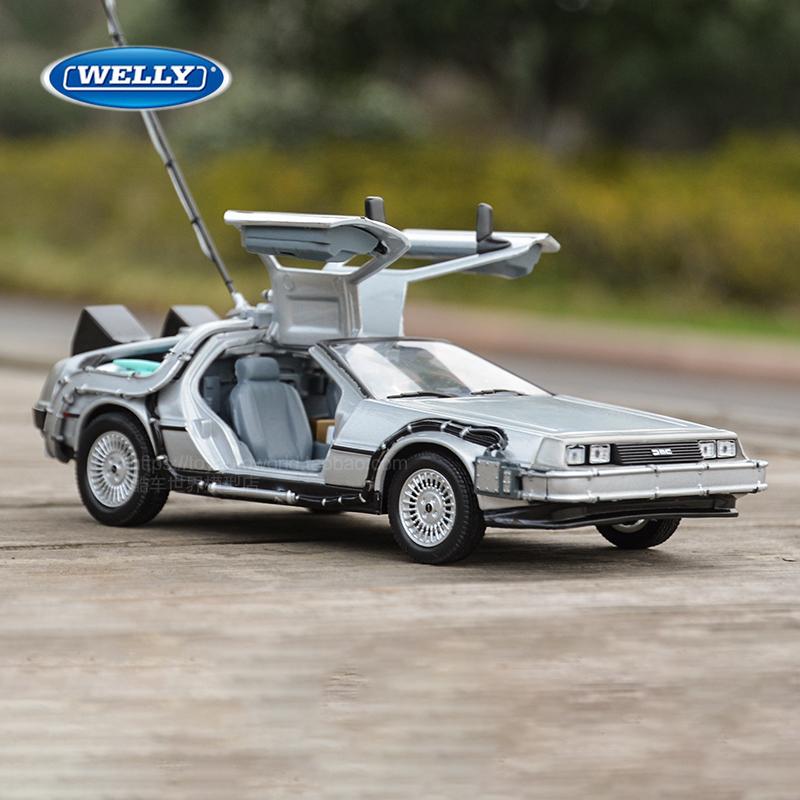 ВЕЛЛИ 1:24 литая под давлением модель автомобиля из сплава DMC-12 Delorean «Назад в будущее», машина времени, металлическая игрушечная машинка для детей, коллекция игрушек в подарок
