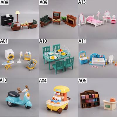 Миниатюрная Мини Мебель Игровой Дом Кукольный Дом Симуляция Сцены Маленькое Украшение Гостиная Стол и Стулья Кухня Набор Стиральная Машина