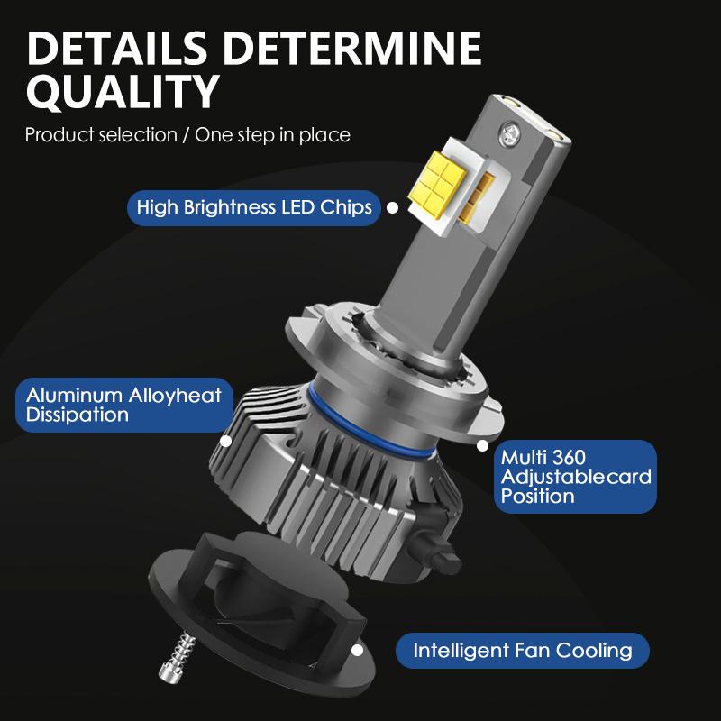 2 шт. H7 светодиодный Canbus 25000LM 120 Вт H11 светодиоды H4 H1 H8 HB3 9005 9006 HB4 9012 Hir2 лампы для автомобильных фар мотоцикл авто противотуманные фары 6000K двойная медная трубка