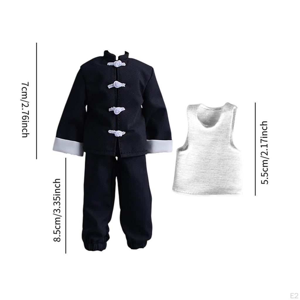 3 Pieces 1/12 Coat and Pants Vest, Handmade Doll Clothes, Miniature Clothing Costume for 6 Inch Male
