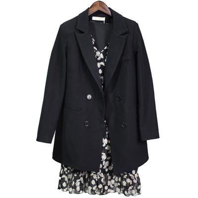 Весенне-осенняя куртка Xiaoxi женская средней длины, новая куртка в корейском стиле, женская повседневная черная свободная маленькая куртка