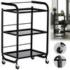 Hairdressing Cosmetic Assistant for the Salon 1027A Universal Cabinet Trolley Table On Wheels with Three Glass Shelves