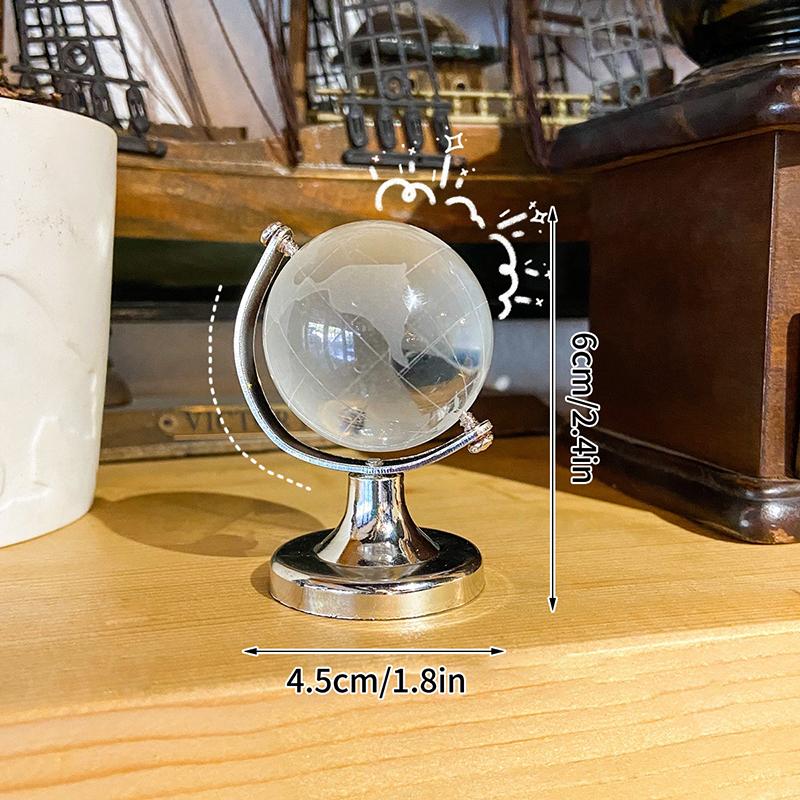 Ins Mini Globe Transparent Earth Globe Ball Miniature Ornament Educational Toys Home Decor Gift Office Decoration
