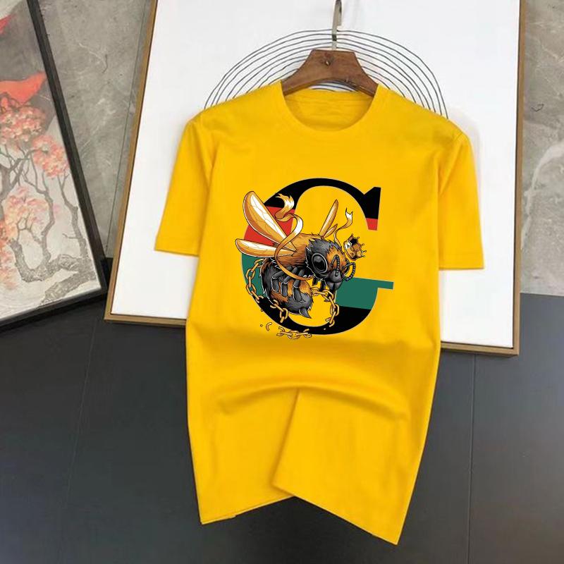 Trendy Luxury Brand Printed Short Sleeved T-shirt for Spring and Summer, Loose, Fashionable, Casual and Versatile T-shirt