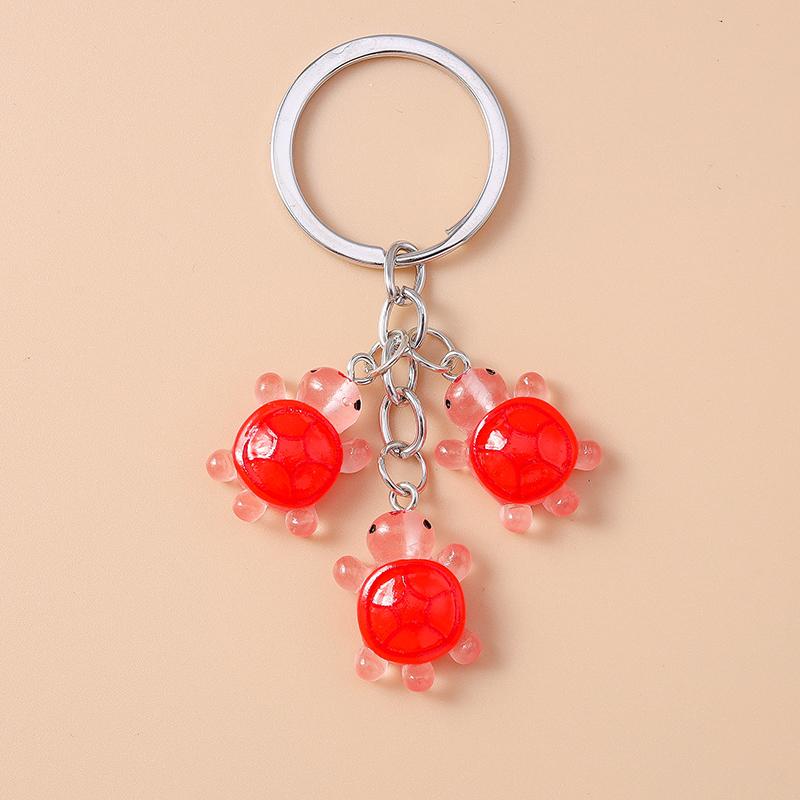 Cute Resin Simulated Tortoise Keychain Cartoon Animal Key Ring Pendant for Women Girl Handbag Decor DIY Kid's Jewelry Gift