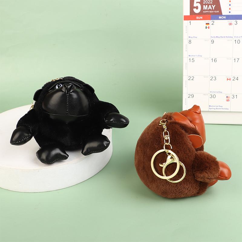 Cute Chimpanzee Pendant Keychain Plush Doll Toys Little Monkey Stuffed Filling Doll Keyring Backpack Charms Car Bag Decor Gifts