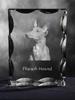 Pharaoh Hound, Kelb tal-Fenek - crystal with a picture of a dog, glass statuette with a picture, unique frame with a picture from Art-Dog brand