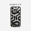 CASETIFY Черный Чехол-Кинг-Кобра Защита от Падений для IPhone 15 Pro, Прозрачная Черная Рамка