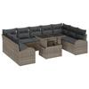 Ensemble Canapé Jardin 10 Pièces avec Coussins Gris en Rattan Poly 3357442