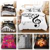 3D Printed Music Bedding, Note Patterns, Down Duvet Covers, Pillowcases, 2/3pc Girl Kid, Musician Cover Gift, King Queen Bed, All Sizes