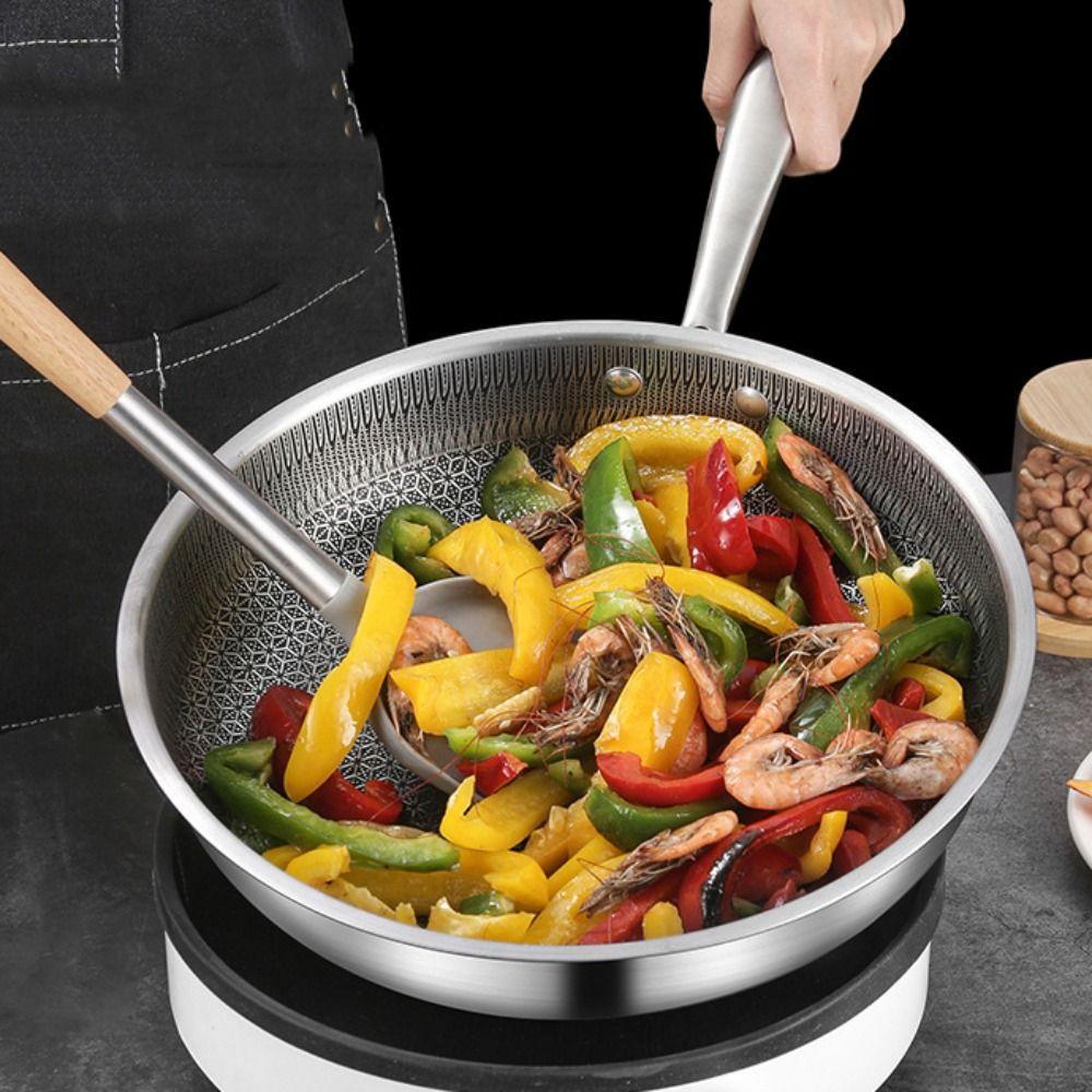 Сковорода из нержавеющей стали с сотовым покрытием, Сковорода для блинов без покрытия, Сковорода с антипригарным покрытием, Индукционная плита