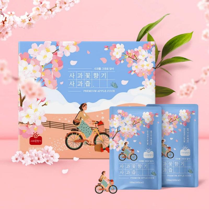Яблочный сок с ароматом цветущей яблони, упаковка 30/50/100 шт. Cherry Blossom Edition, 5 л, 1 коробка с яблоками как есть