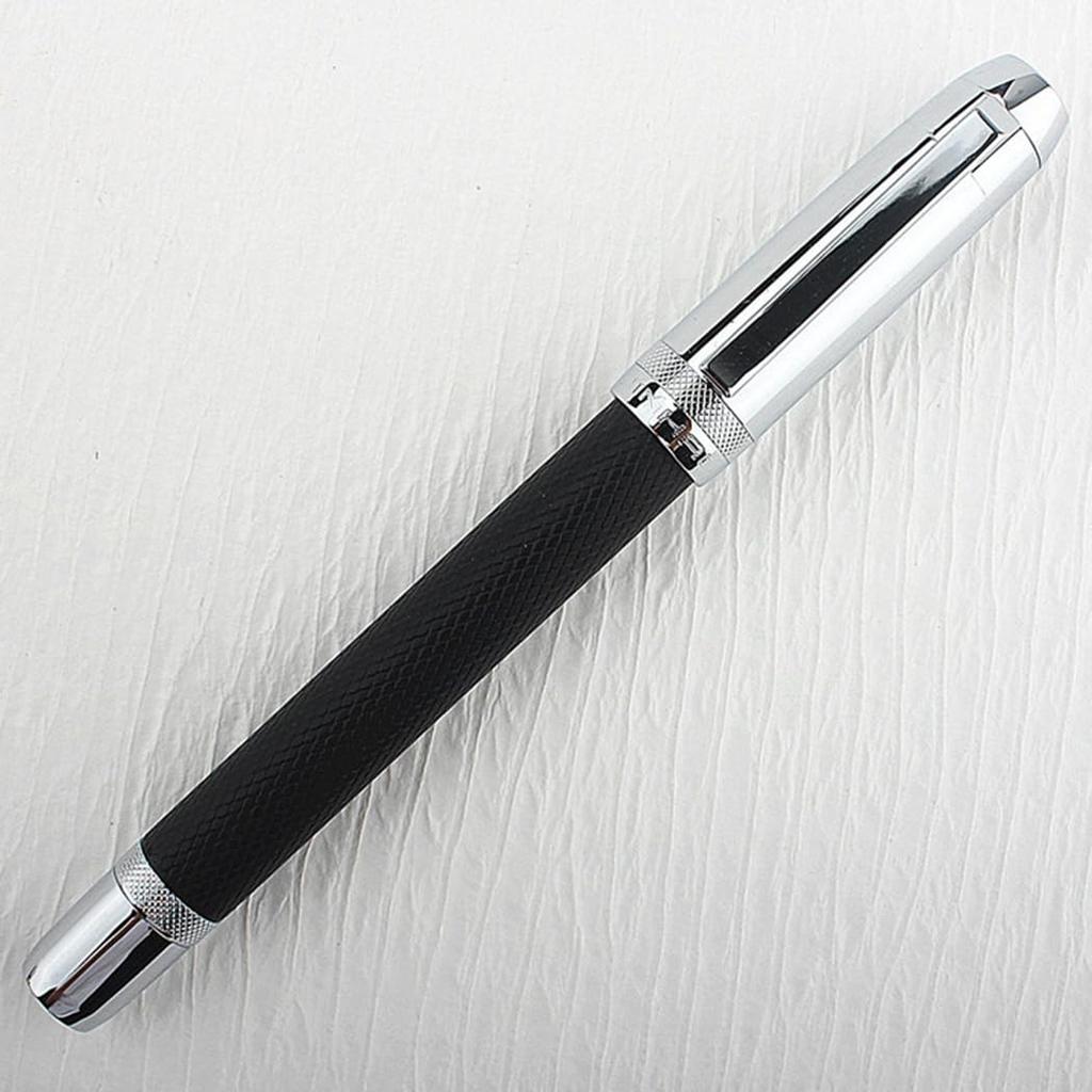 Перьевая ручка Ranvi Jinhao 92 Fine с конвертером для чернил, перо, (Серебряный черный)
