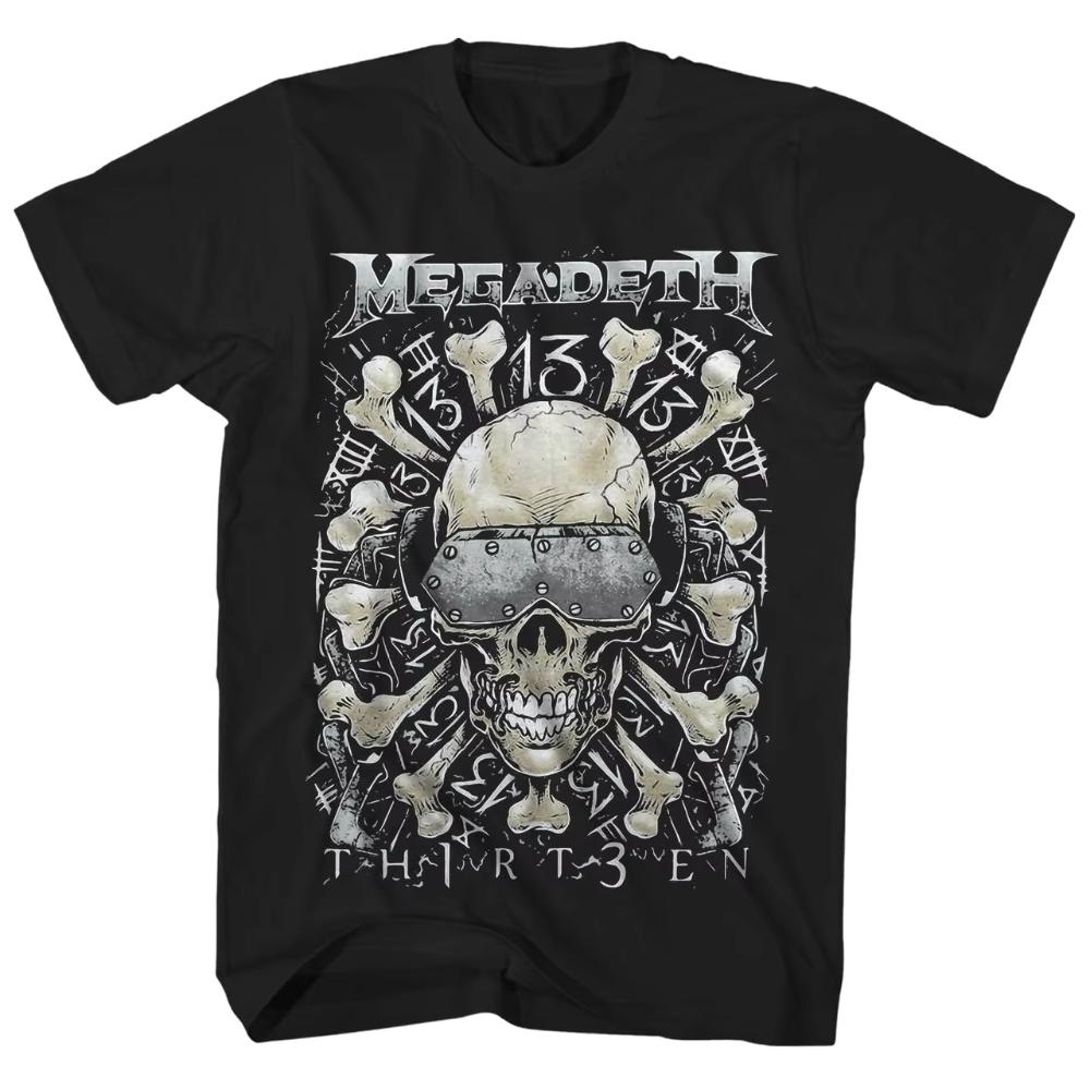 2025 Лето Новая Хлопковая Megadeth Megadeth Группа Хэви-метал Рок Панк Оверсайз Свободная Хлопковая Американская Майка Мужская и Женская Футболка
