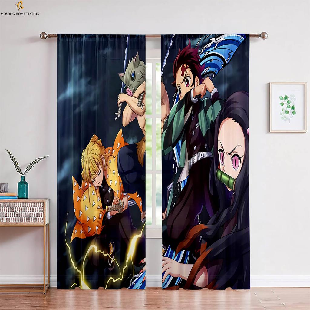 Горячие аниме японские комиксы принтованные шторы подходят для детской комнаты спальни гостиной кухни декоративные шторы