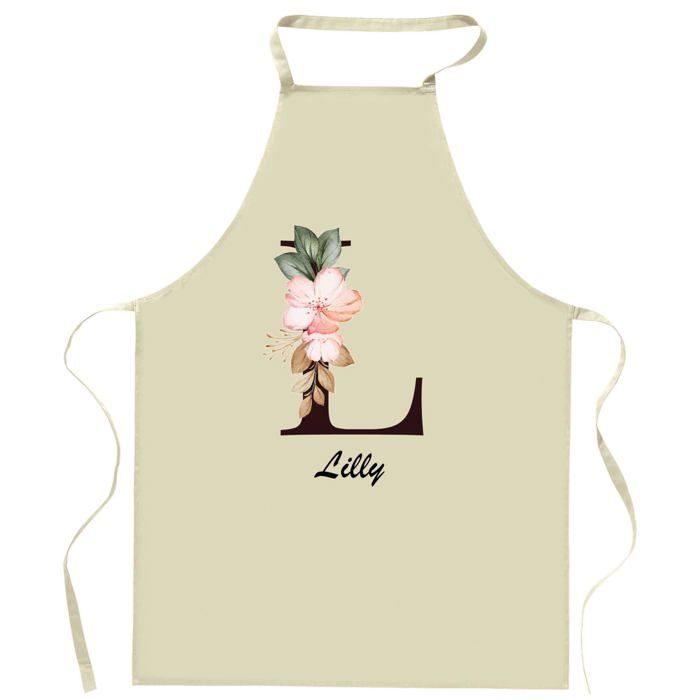 Tablier de cuisine - Lilly Lettre - Impression bretonne - Coton robuste - Fabrication française