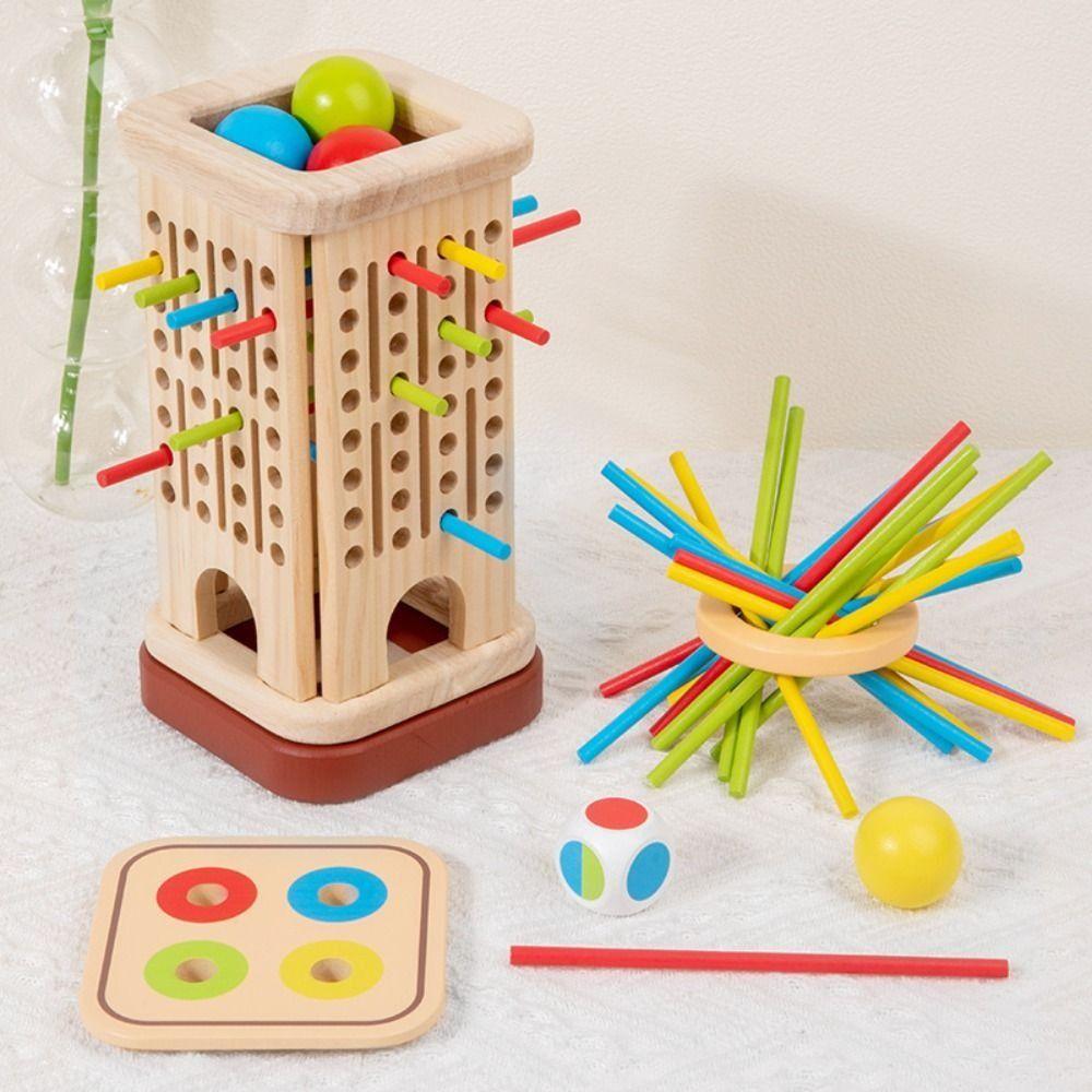 Wooden Material Wooden Stick Board Game Fun Wooden Stick Tower Toy Set Boys/Girls