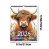 1 шт. Настенный календарь на 2026 год Серия «Шотландская корова», 12 красивых дизайнов, Месячный планировщик, Идеальный подарок на дни рождения, Рождество, Новый год
