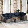 VidaXL Garden Lounge Set 8 Pcs with Grey Cushions Wicker 3325883