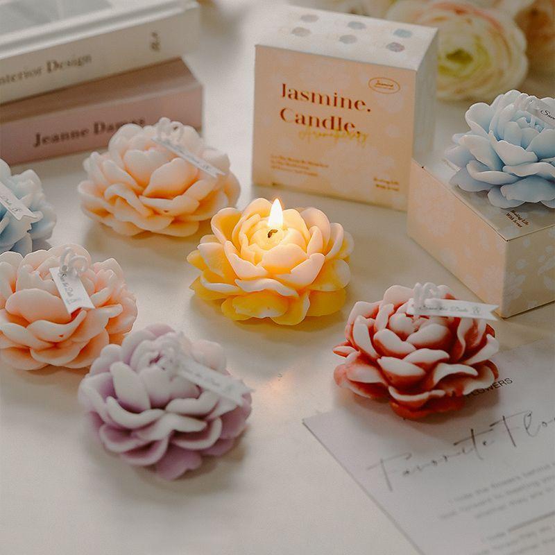 Artificial Jasmine Scented Candle—Long-Lasting Fragrance, Room Decor, Home Accessory, Gift, Holiday-Themed Candle