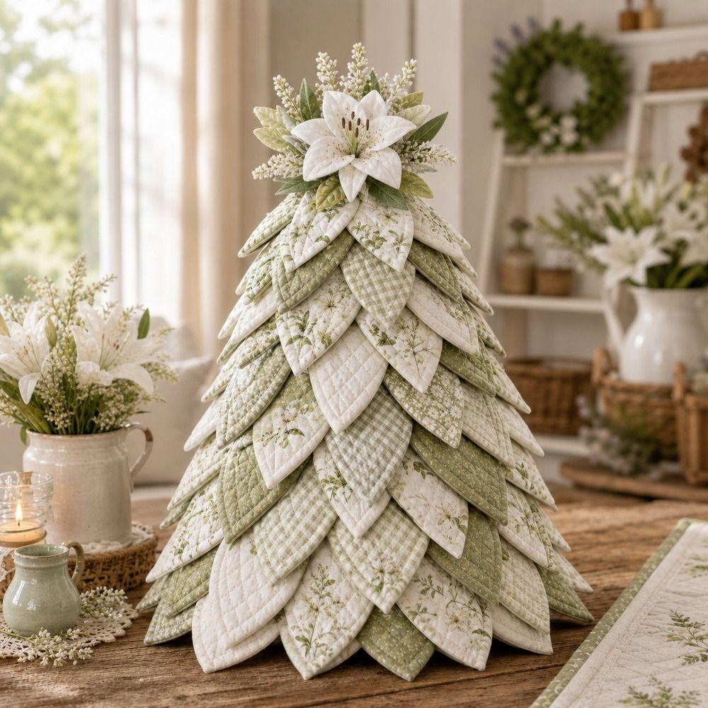 Pre Cut Fabric Quilted Christmas Tree Layered 3D Fabric Patchwork Kit  Christmas Decor