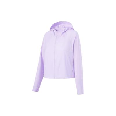 Li Ning Fitness Series UV Protection Легкая дышащая однотонная свободная толстовка с капюшоном Женские толстовки с капюшоном Сиреневый AWDU476-9