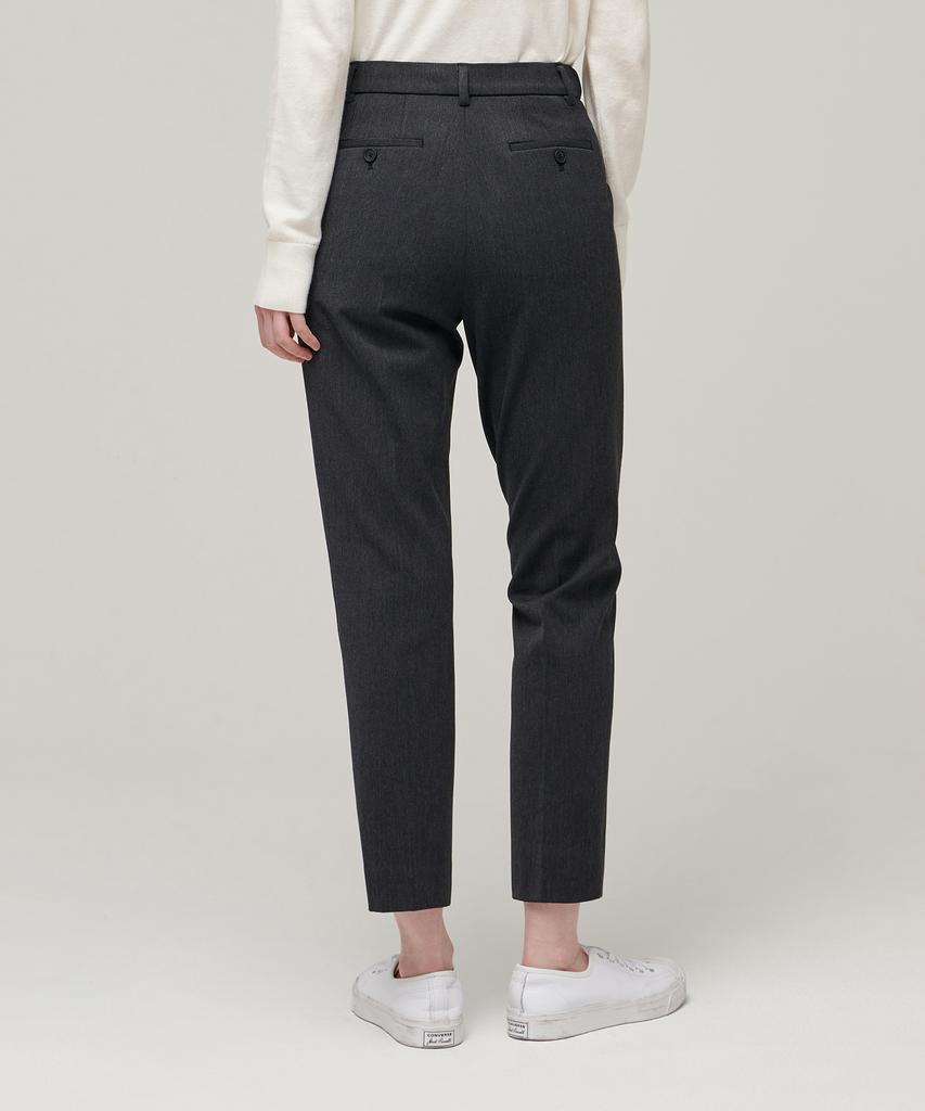 MUSINSA STANDARD WOMAN Женские плотные прямые брюки с подкладкой из флиса, узкие, с потайной эластичной талией [Угольно-серый]