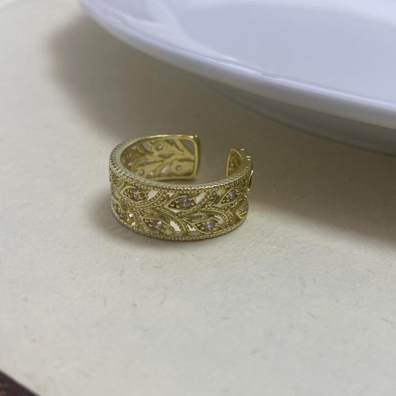 Unique Geometric Design Copper Ring For Women With Adjustable Fit And Colorful Zircon Stones