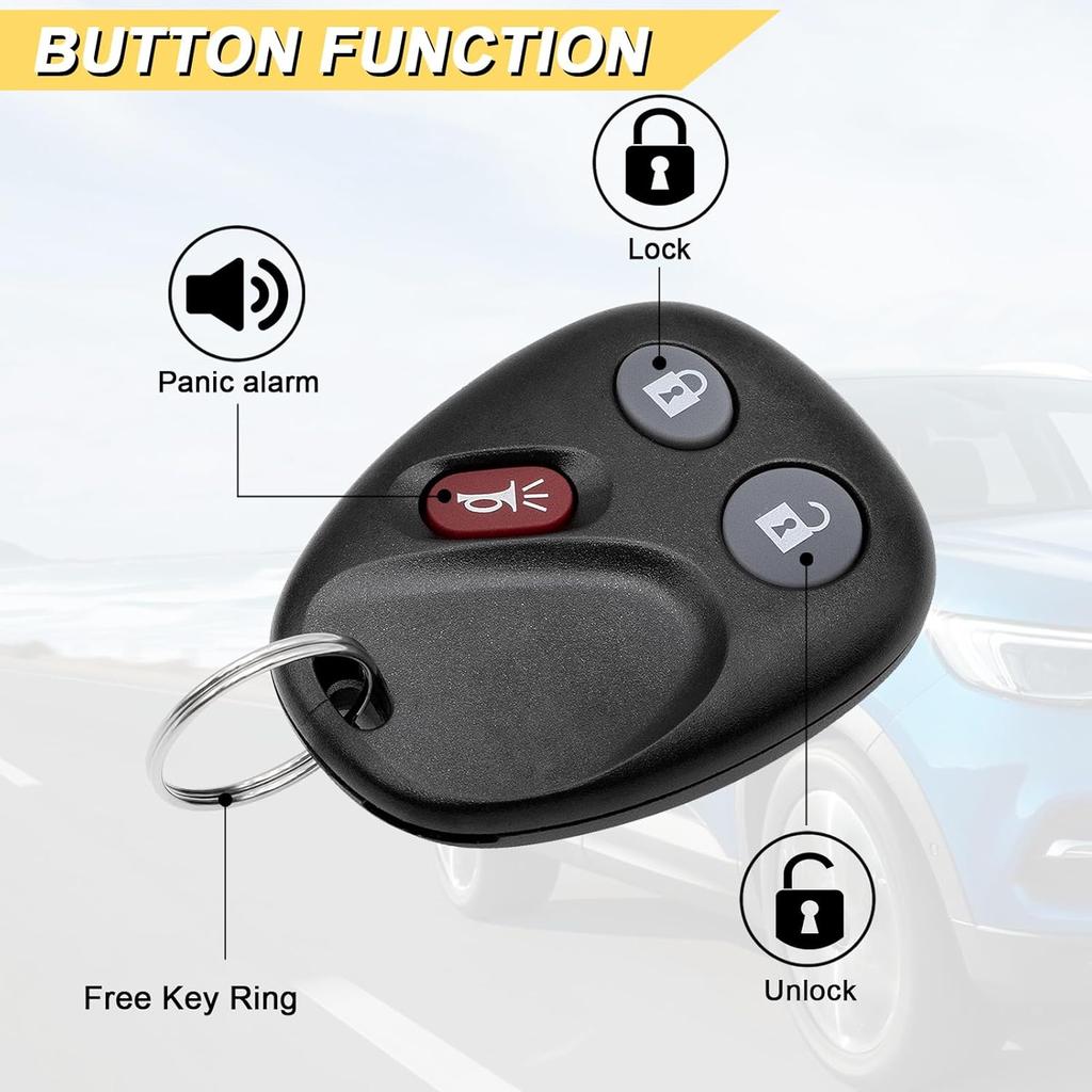 Key Fob Replacement for 2002-2009 Chevy Trailblazer & GMC Envoy/ 03-07 Isuzu Ascender/ 04-07 Buick Rainier/ 02-04 Oldsmobile Bravada Car Keyless