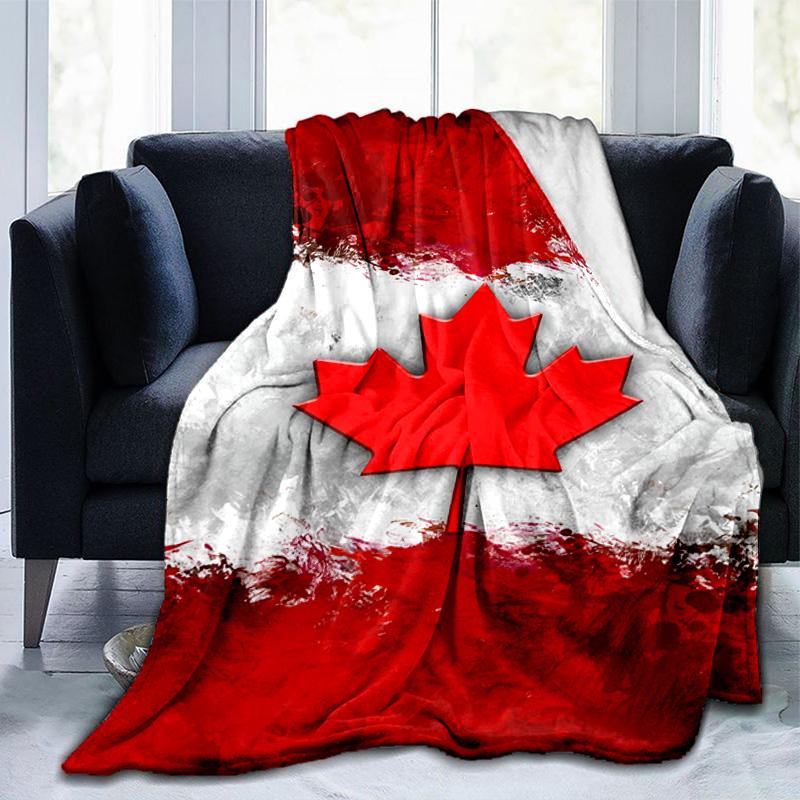 Canada's Red Maple Leaf Blanket Suitable for Sofas, Beds, Offices, And Camping - Perfect Gift for Halloween Christmas