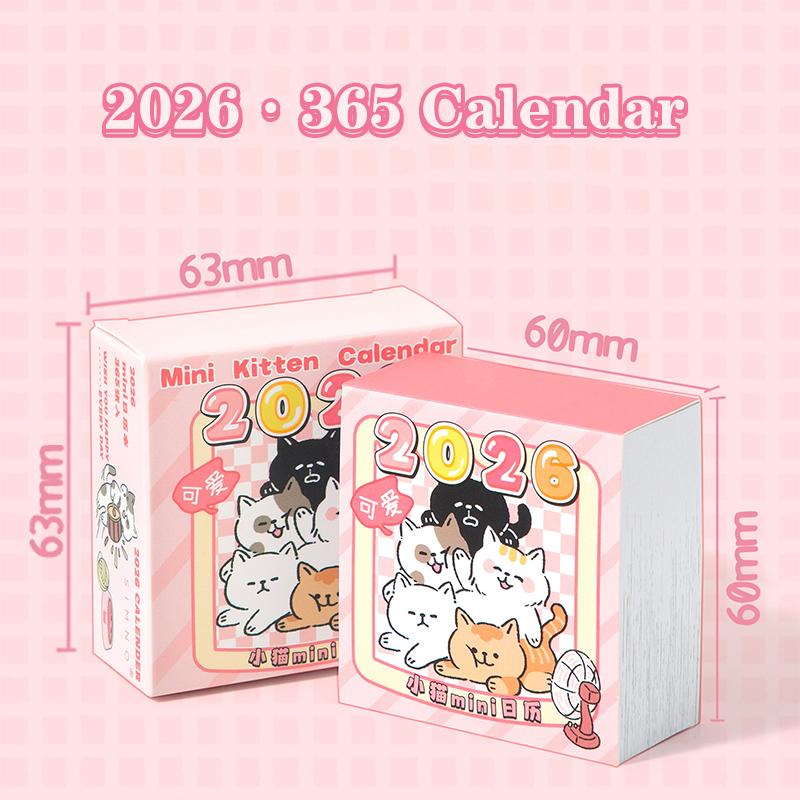 Мини-календарь 2026 Ежедневник 365 дней Отрывной календарь для офиса школы дома Настольный органайзер Блокнот Подарок для студентов