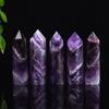 Natural Fantasy Quartz Hexagonal Wand Dream Amethyst Crystal Column Healing Stone Energy Purple Crystal Office Desk Decoration