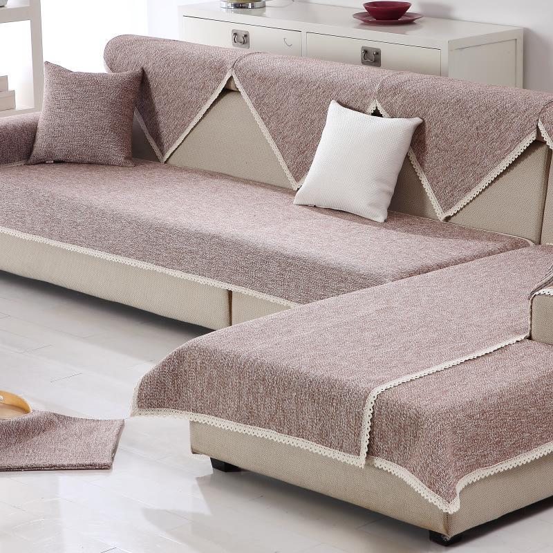 Хлопковая нить старая грубая ткань нескользящий чехол для дивана простой чехол для дивана в гостиной летний однотонный тканый диван подушка