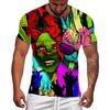 Terrifying Skull 3D Printed Short Sleeved T-shirt Summer Breathable Polyester Simple Round Neck Top