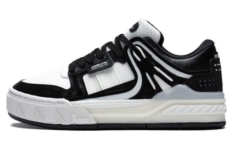 Li Ning Morning Glow Morning Glow Height Increasing Low top Skateboard Shoes Women's White Black AGCS354-2