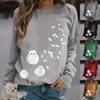 Printing Sweater Round Neck Pullover Top Casual Long-sleeved Women's T-shirt