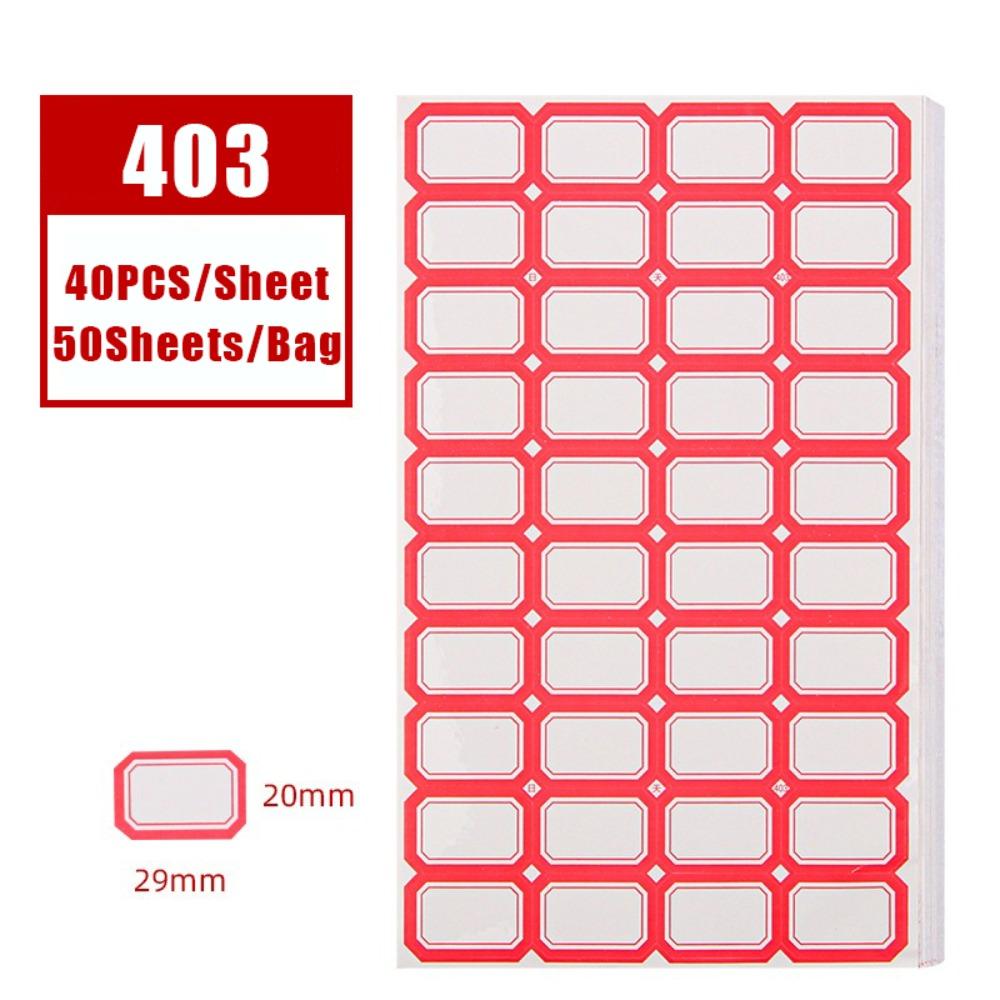 50 листов Цветные наклейки для этикеток Рукописная маркировка цены Клейкая бумага Самоклеящаяся этикеточная бумага Дом