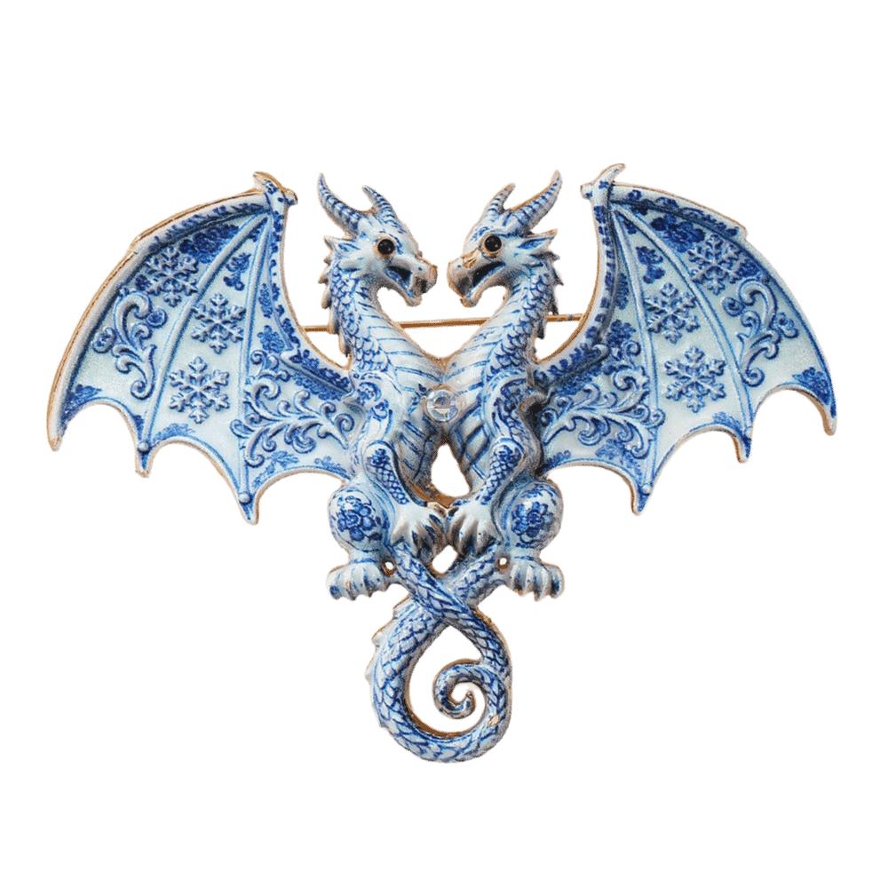 Classic Chinese Ceramic Lapel Pin Chinese-style Jingdezhen Style Jewelry Football Match