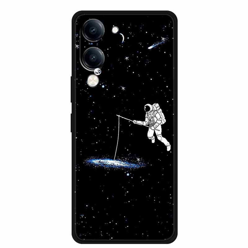 Чехол для Vivo iQOO Z10 Lite Силиконовый Черный ТПУ Funda Задняя крышка для iQOO Z10 Lite 5G I2409 Мягкий чехол Животное Coque IQOOZ10 Lite