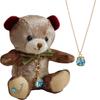 Petit Luu Birthstone Color Crystal Mini Angel Bear Necklace Gift (March)