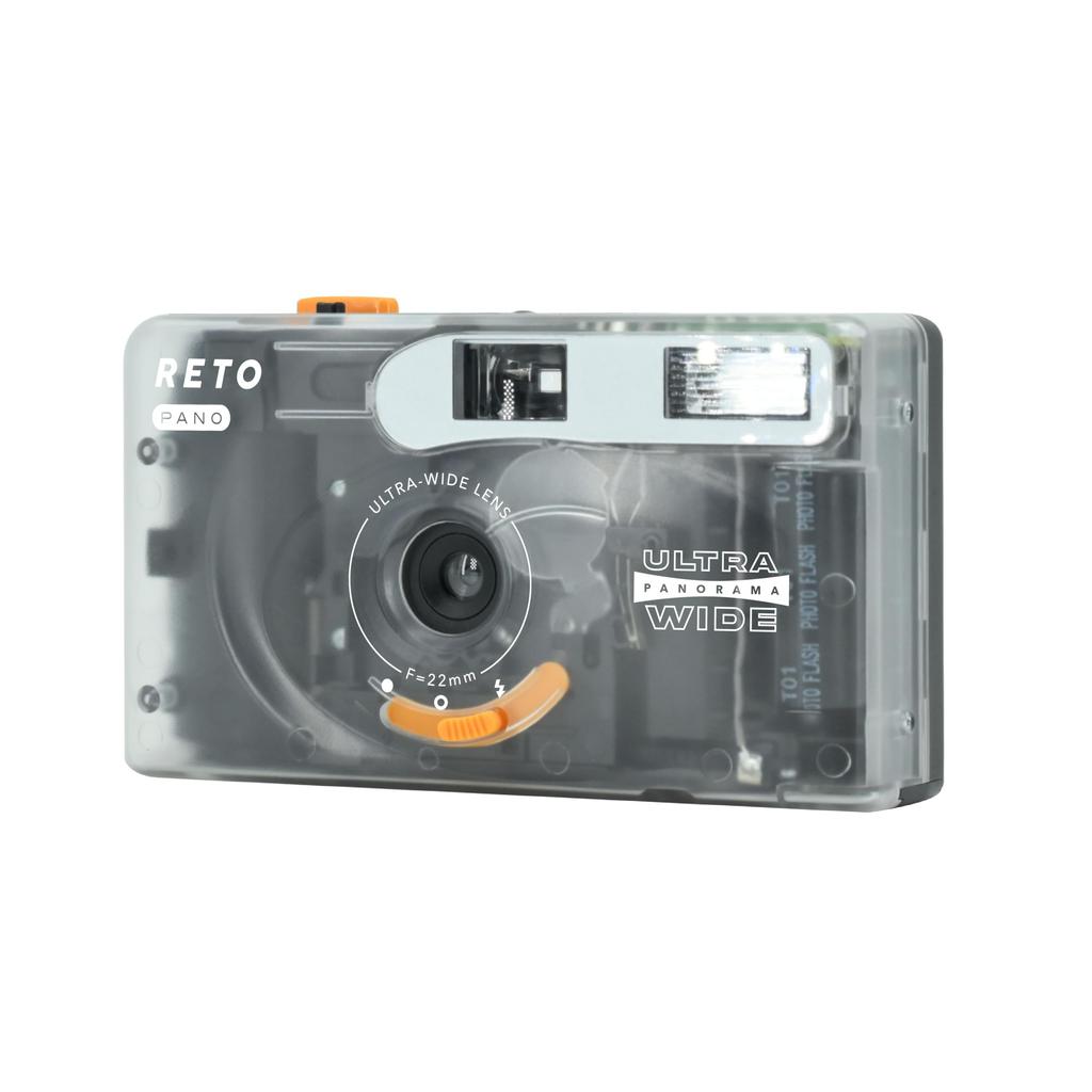 RETO PANO 35mm Film Camera - 22mm Wide-Angle Lens, Panorama, Easy Switch, Cinematic Mode, Lens Cover, Built-in Flash, Reusable (Film and AAA Batteries