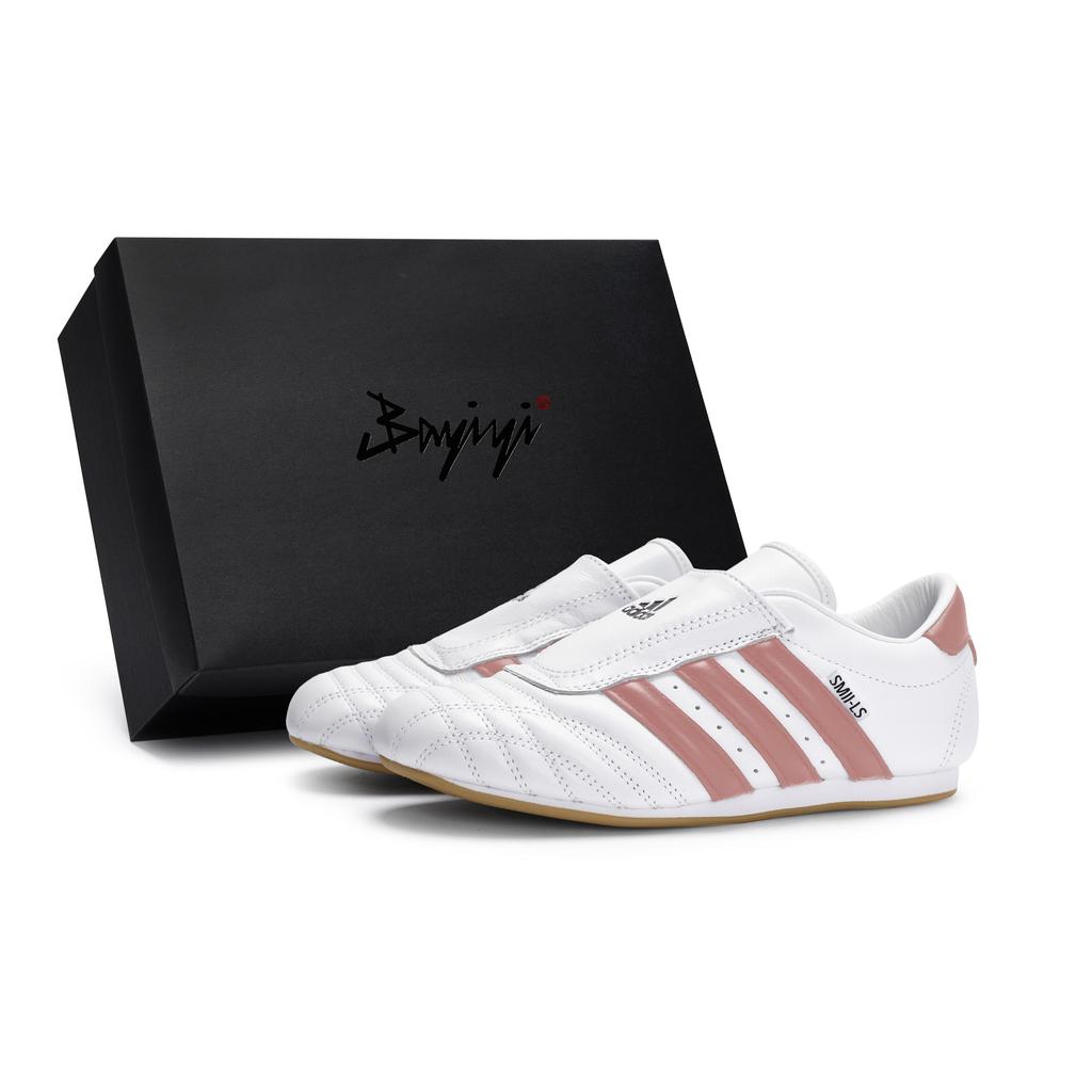 adidas Оригинальные Таэквондо Нескользящие и Износостойкие Покрытие Низкие Тренировочные Ботинки Унисекс Белый Мясо-Розовый JQ4774(Team80-S-BOX)