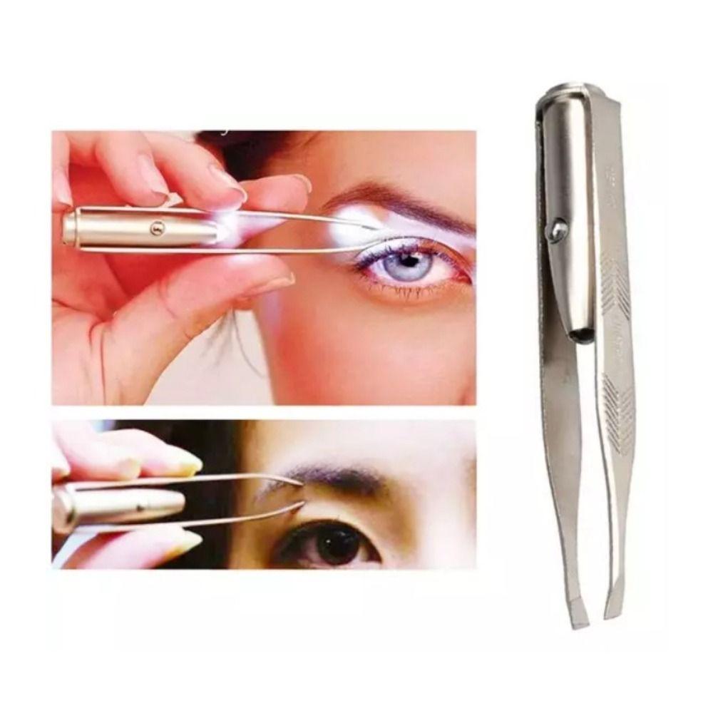 Smart Design Eyebrow Tweezers with LED Light Makeup Tools Portable Eyebrow Clip For Brow Shaping