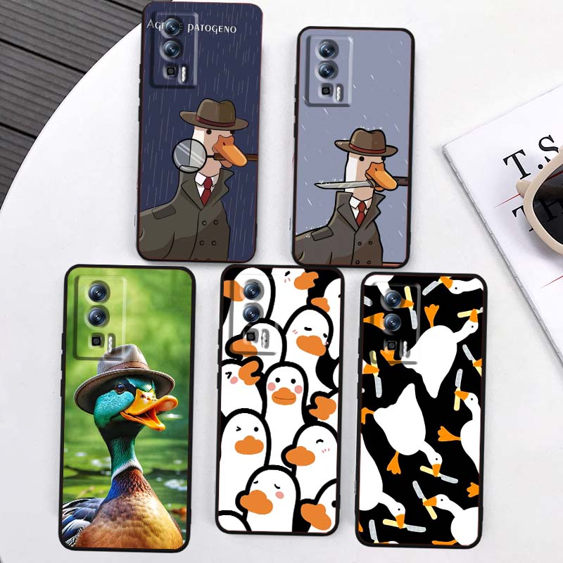 Мультяшный Аниме Утенок Чехол Для Телефона Для Xiaomi Redmi 12 13C 12C 13 10C 9T A2 9A 9C 7A Note 10S 8T 10 9 8 Pro 4G 5G Черный