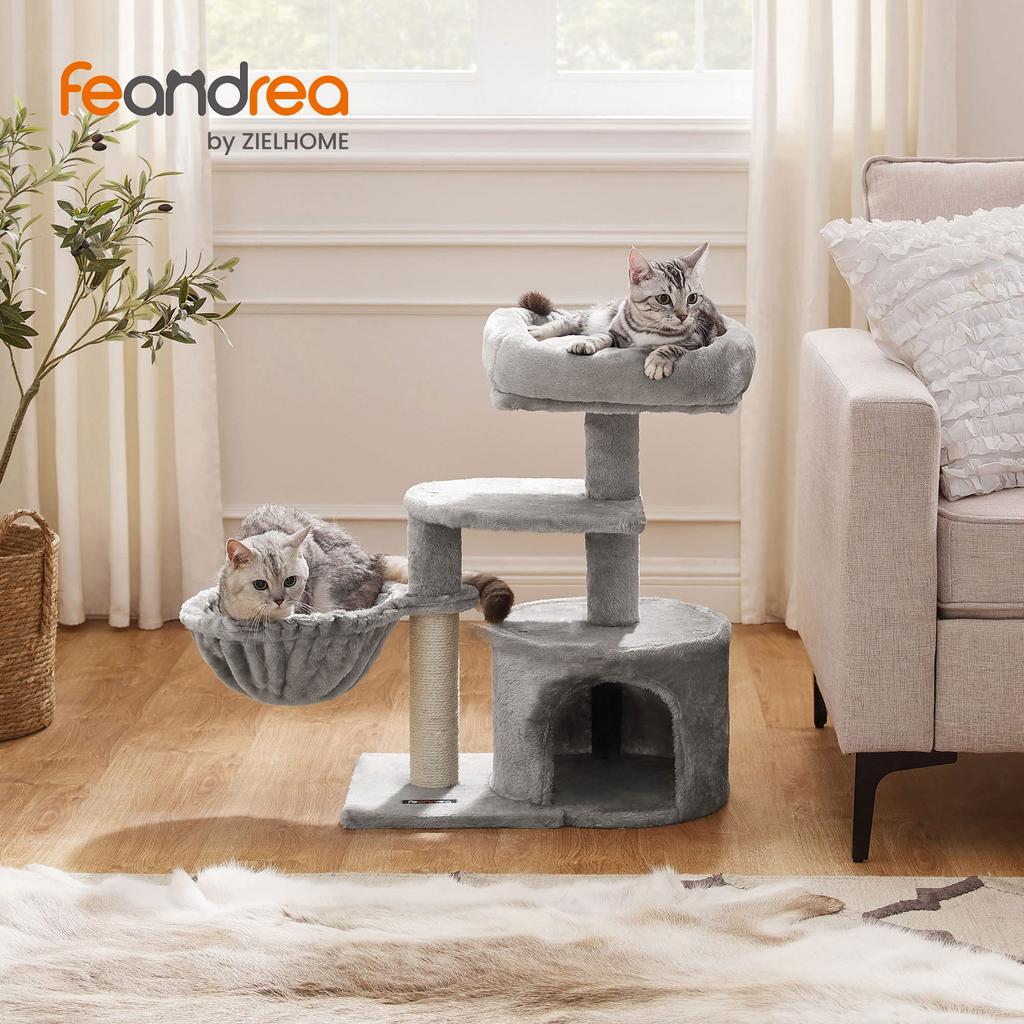 FEANDREA Рекомендовано для мини-котят и пожилых кошек Пространство Высота для царапания PCT59W Башня, Кошки, Экономия, Столбик, 68см,