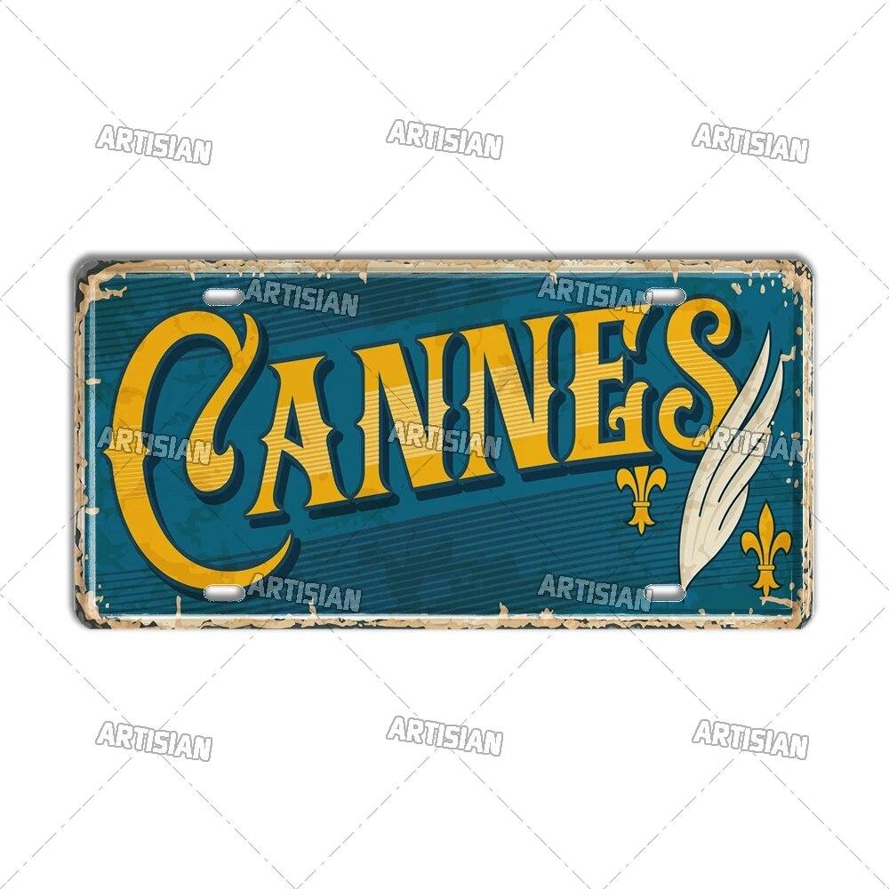 Artisian France Province Ctiy Metal Sign Landmark License Plate Travel Car Plate Decorative Tin Plaque Wall Decor Garage Bar Pub